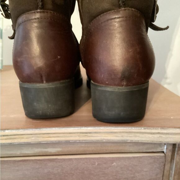 UGG BELLEVUE II SIZE 10 CONVERTIBLE BROWN LEATHER SHERPA LINED BOOTS - Picture 7 of 14